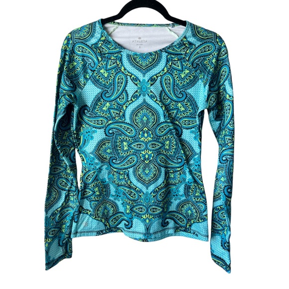 Athleta Tops - Athleta Paisley Print Athletic Long sleeve Sz S
